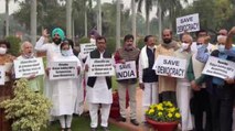 Opposition leaders protest in Parliament premises