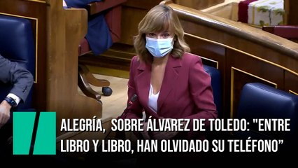 El irónico comentario de Pilar Alegría  sobre Álvarez de Toledo:"Entre libro y libro, han olvidado su teléfono”