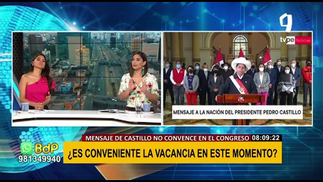 Moción de vacancia contra Castillo: ¿Es conveniente en estos momentos para el país?