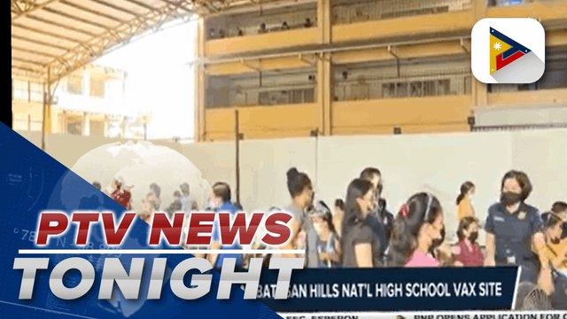 Long queue seen at Batasan Hills National High School on 2nd day of national vaccination drive | via @Naomi Tiburcio PTV