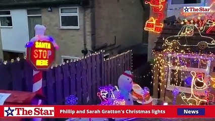 Phillip and Sarah Gratton's Christmas lights display
