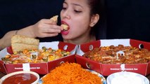 Asmr Eating 2x Cheese Burst Ovenstory Pizza, Garlic Bread, Spicy  Noodles , Large Pizza Eating Challenge Foodie JD