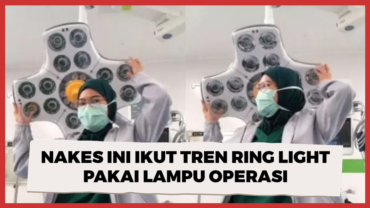 Enggak Ada Lawan! Nakes Ini Ikut Tren Ring Light Pakai Lampu Operasi