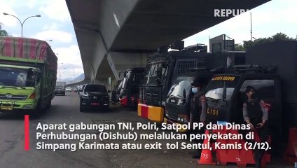 Aparat Gabungan Lakukan Penyekatan di Sentul