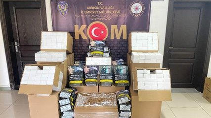Mersin'de 44 kilo tütün ve 245 bin makaron ele geçirildi