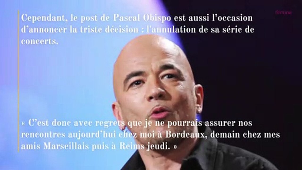 Pascal Obispo apr s son malaise il brise le silence et annonce une triste nouvelle