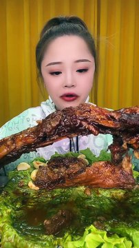 Yummy ASMR Chinese Mukbang Eating Spicy Braised Pork Belly, Pork Leg , Pork Ribs #6
