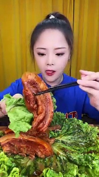 Yummy ASMR Chinese Mukbang Eating Spicy Braised Pork Belly, Pork Leg , Pork Ribs #9