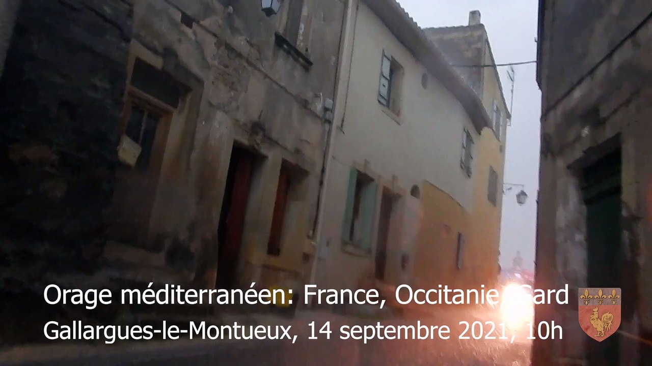 Gallargues-le-Montueux pendant l'orage méditerranéen 14 septembre 2021