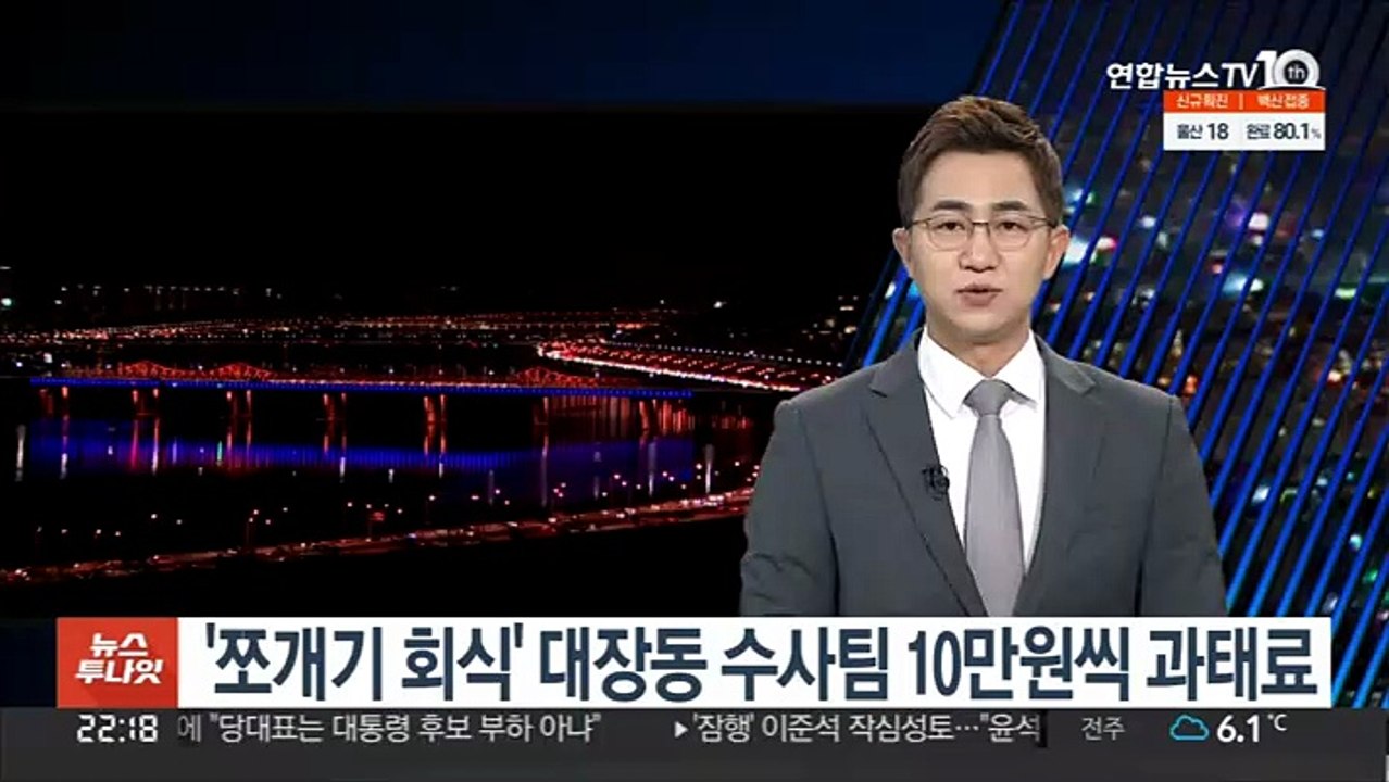 '쪼개기 회식' 대장동 수사팀 1인당 과태료 10만원