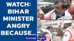 Bihar Minister Jivesh Mishra gets angry after his car is stopped in Assembly | Watch | Oneindia News
