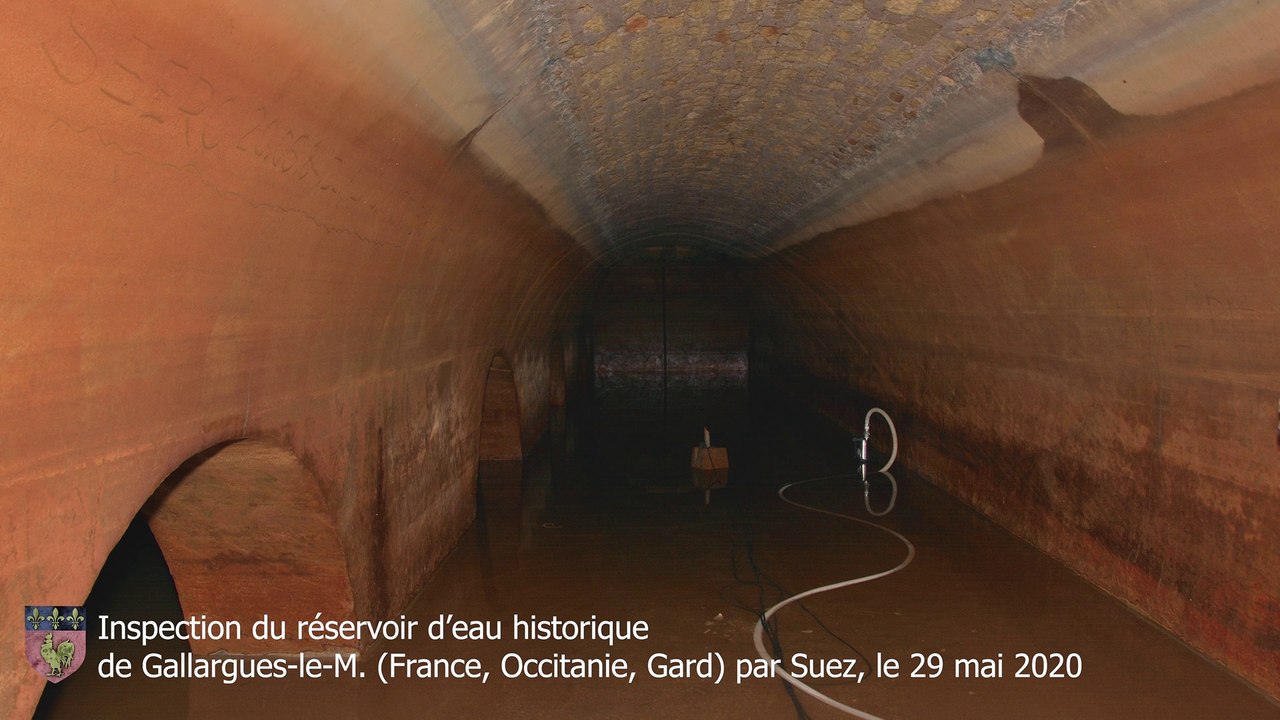 Visite du réservoir d'eau historique de Gallargues-le-Montueux par Suez - mai 2020