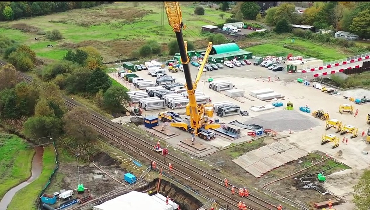 Time-lapse released of Calder Valley line flood protection work