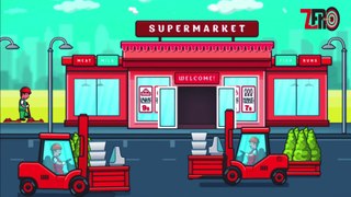 Build A Supermarket | Car games for kids: building