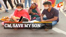 Woman Stages Dharna Outside CM’s Residence To Save Son’s Life