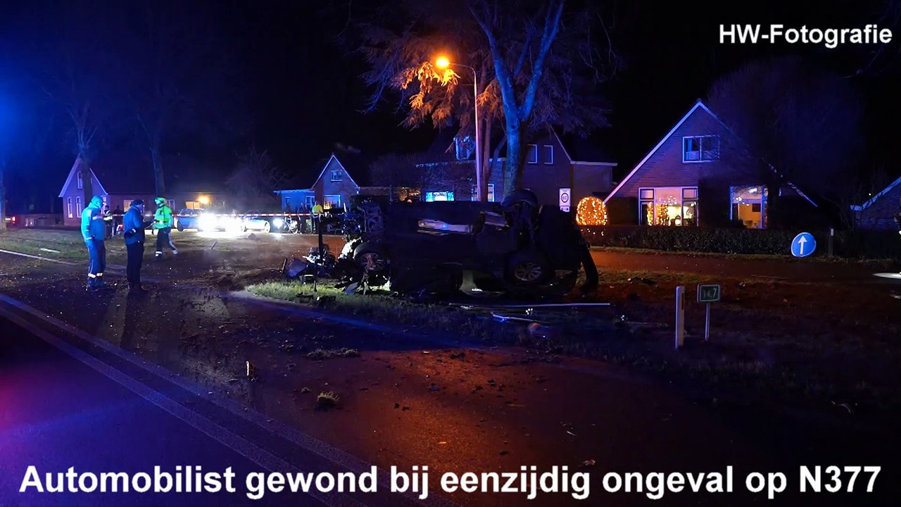 Automobilist gewond bij eenzijdig ongeval op N377