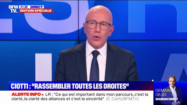 Éric Ciotti: Je pense que ma ligne correspond beaucoup mieux à ce qu'attendent les électeurs de droite