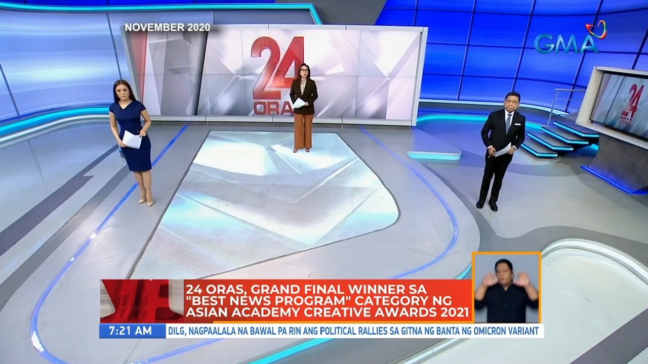 24 Oras, grand final winner sa "best news program" category ng Asian Academy Creative Awards 2021 | UB