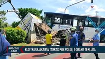Bus Transjakarta Tabrak Pos Polantas di Simpang PGC, Satu Petugas TJ Terluka