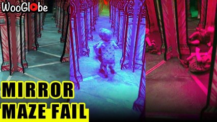 'Youngster tries to run through a mirror maze and instantly regrets it'
