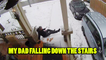 ''Man Down!' Dad takes a spill down the stairs after slipping on icy deck'