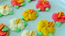 【かわいいメレンゲクッキー】花2☆ハイビスカス【Meringue Cookies 】Flower2/Hibiscuses 머랭쿠키　馬林糖/蛋白脆餅