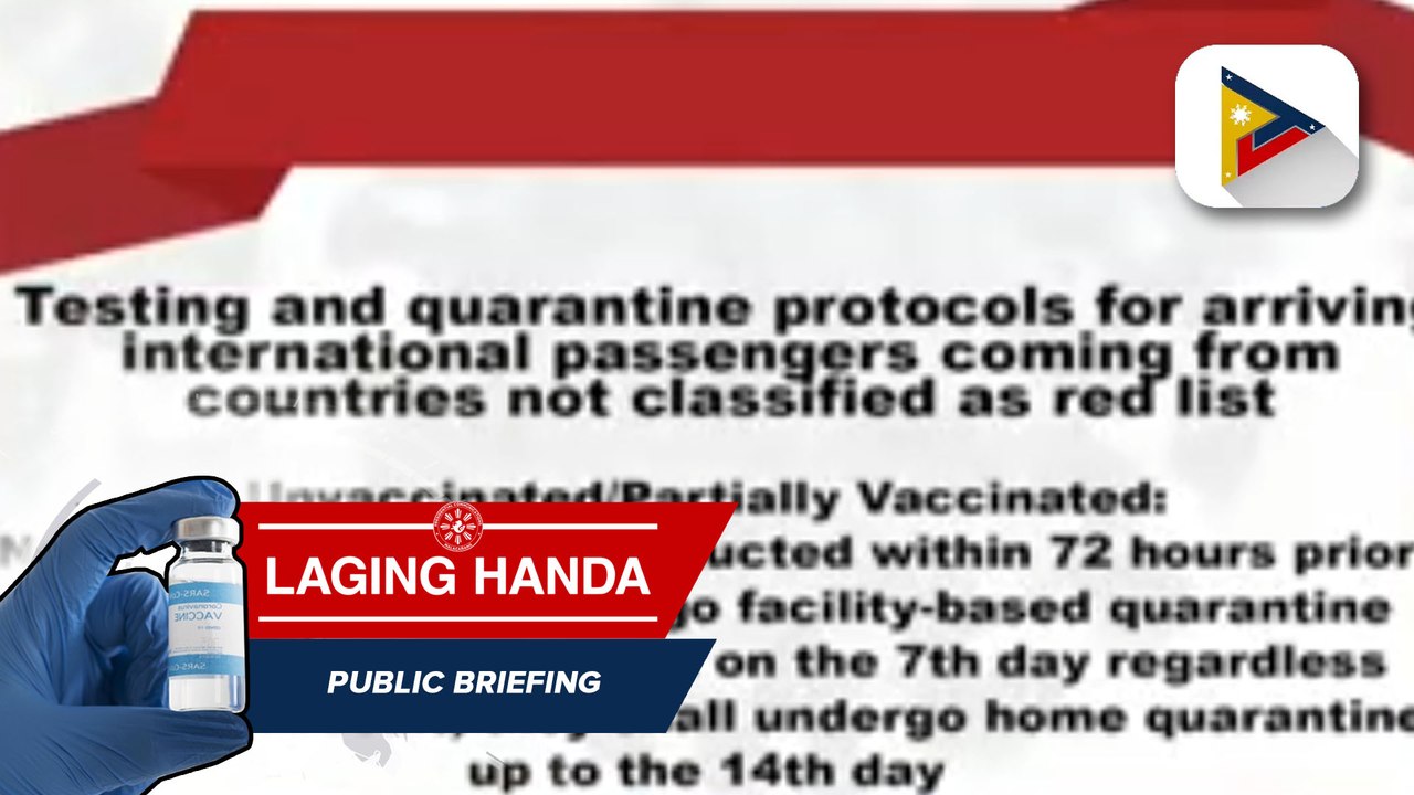 IATF, naglabas ng panibagong panuntunan para sa inbound travelers na magmumula sa mga bansang hindi kasama sa red list countries