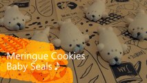 【かわいいメレンゲクッキー】アザラシ【Meringue Cookies 】Seals 머랭쿠키　馬林糖/蛋白脆餅