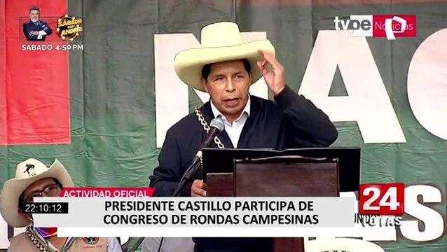 Pedro Castillo participó en la inauguración del VI Congreso de Rondas Campesinas
