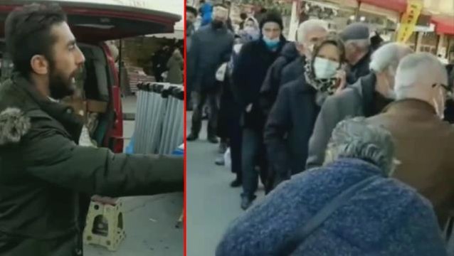 Ekmek kuyruğundaki vatandaşlara Ot yiyin ot, bunlar iyi günleriniz diye bağıran adam büyük tepki çekti