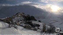 La neve sui monti Sibillini, il video in timelapse