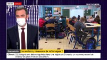 Olivier Véran, ministre de la Santé, en interview sur le plateau de la matinale de France Info.