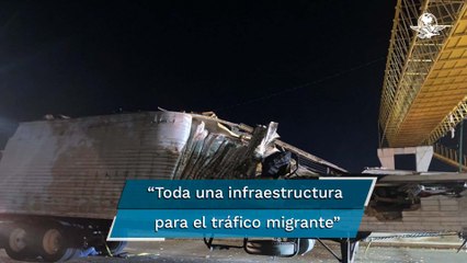 Así adaptaron con huecos en el techo el tráiler para traficar migrantes que volcó en Chiapas