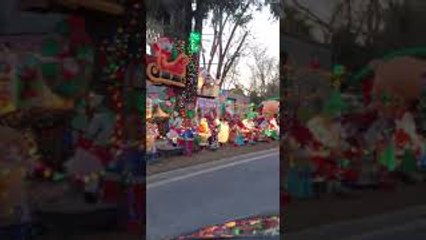 Christmas Decorations Light Up City Street