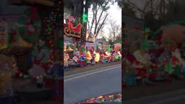 Christmas Decorations Light Up City Street