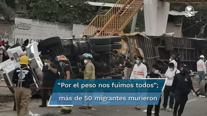 “Por el peso de las personas nos fuimos todos”: migrante narra volcadura de tráiler en Chiapas