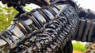 Recycling tire to alien ( alien vs predator)