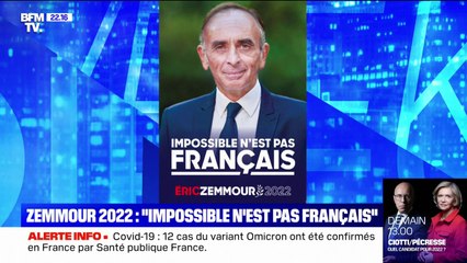 "Impossible n'est pas français": Éric Zemmour dévoile son slogan et son affiche de campagne