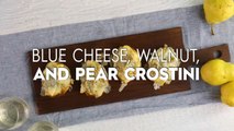 Blue Cheese, Walnut, and Pear Crostini