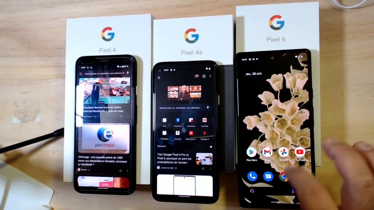 deballage du google pixel 6 et comparaison avec le pixel 4