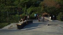 Guy Falls Off Platform While Trying To Perform Skateboarding Trick