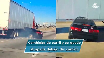 oven queda "traumatizada" luego de que su auto fuera arrastrado bajo un semirremolque