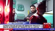 Conductor en estado de ebriedad provoca fuerte accidente vial en la col. 21 de octubre