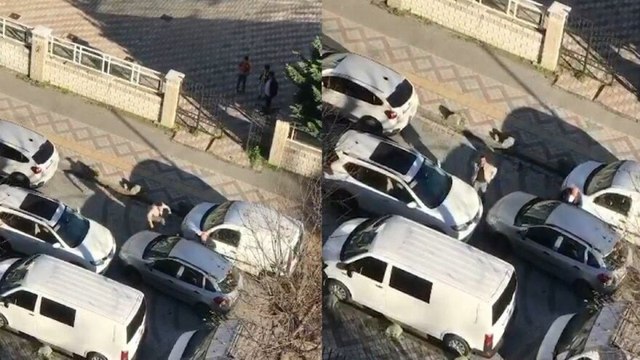 Ters yönden gelen sürücü, diğer sürücüye saldırdı