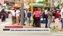 Uno de los operadores del Corredor Morado anunció su retiro desde este lunes por incumplimiento del MTC
