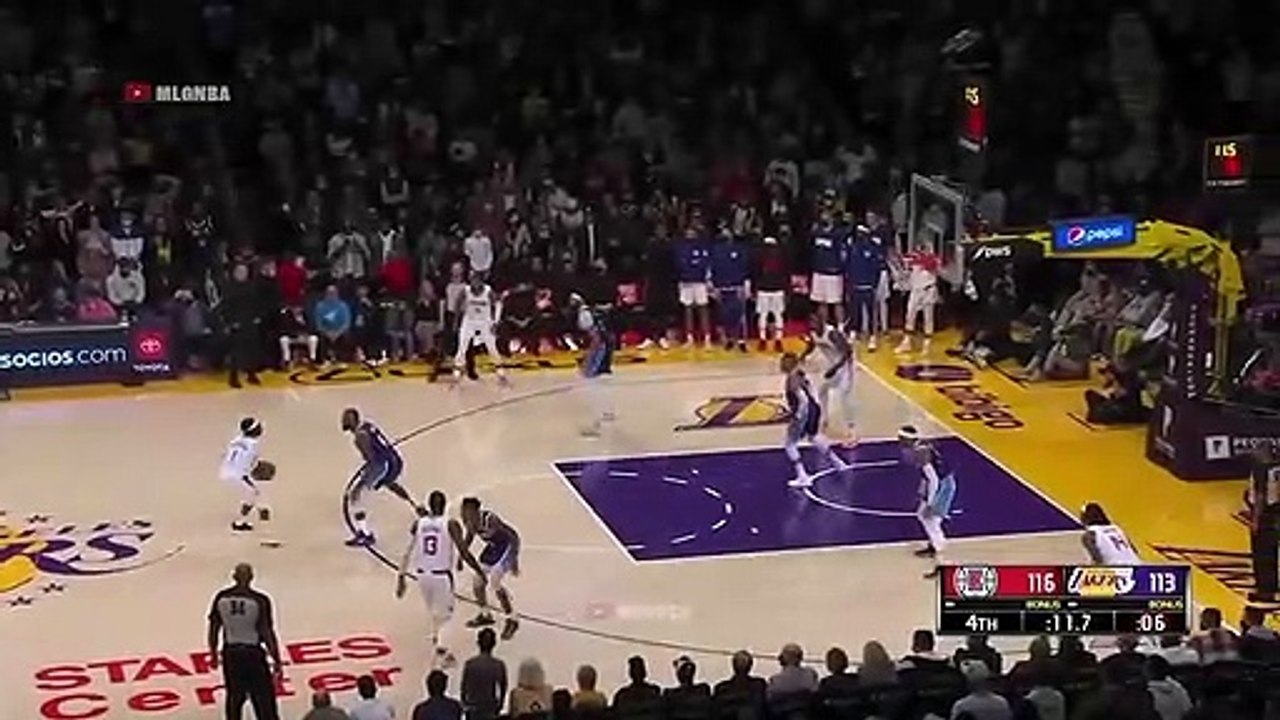 Marcus Morris with the luckiest shot of his life against the Lakers 
