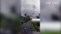 Endonezya'da Semeru Yanardağı patladı! İnsanların panikle kaçıştığı anlar kamerada