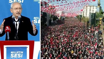 Mersin'de gövde gösterisi! Kılıçdaroğlu alanı tıka basa dolduran kalabalığa sesleniyor
