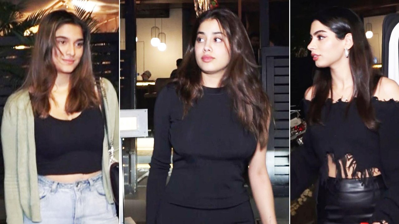 Khushi Kapoor, Janhvi Kapoor And Saiee Manjrekar Spotted At Bandra In Mizu Restaurant