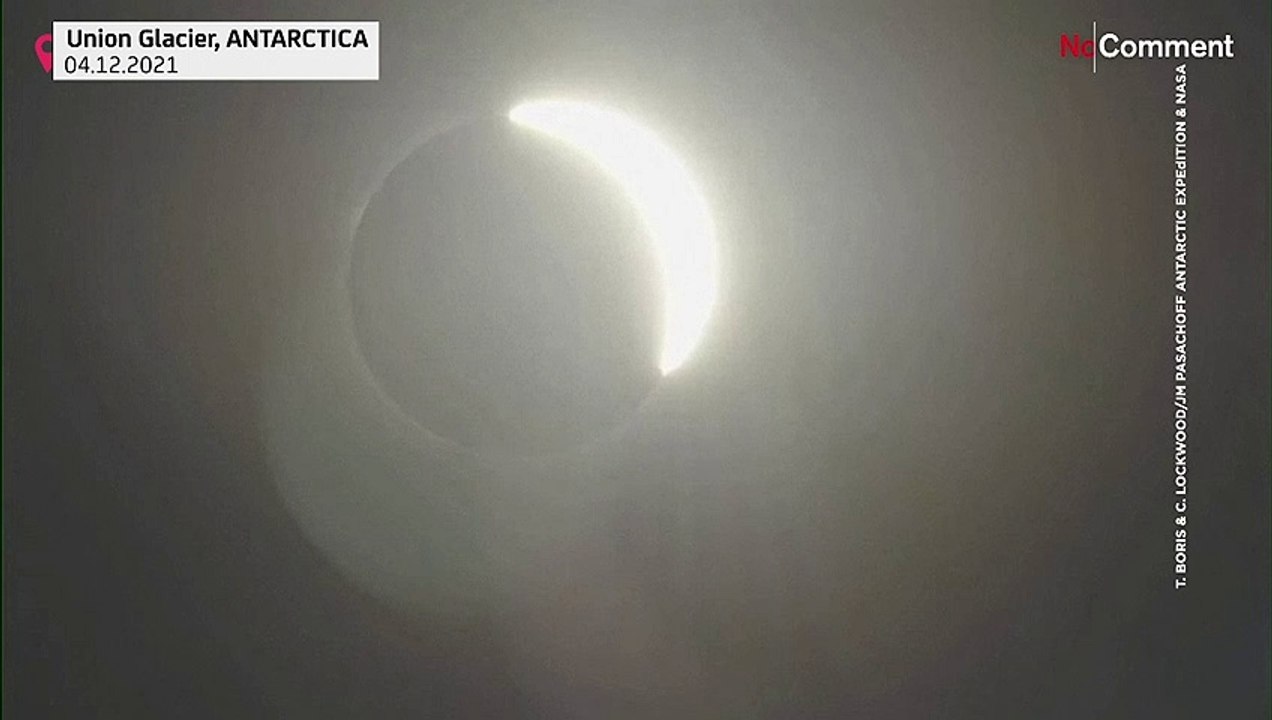 O último eclipse do sol de 2021 visto da Antártida